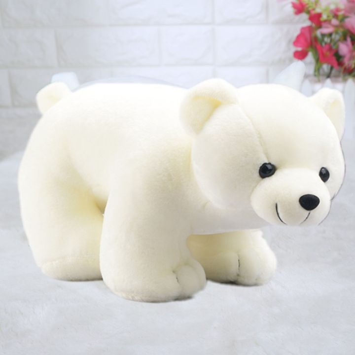 Polar Bear Plush Play 25cm Cute White And Brown with Cute Soft Stuffed Animal Plush Bear Doll Kids Birthday Gift