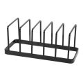 OUMERY Euro Kitchen Organizer for Plates, Cutting Boards Bakeware Reusable Containers, and Lids Holder Rack Black. 