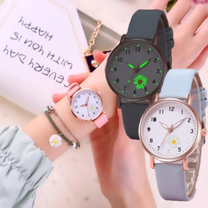 Women%20Fashion%20Casual%20Leather%20Belt%20Small%20Daisies%20Watches%20/Simple%20Ladies%20Dress%20Small%20Dial%20Quartz%20Clock%20Watches%20-%20Image%202