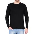 Plain Long Sleeve T shirt For Men -Black Color. 