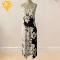 Casual Long Dress Boho Print Maxi Dress with Pockets Sleeveless A-line Summer Dress for Women Round Neck Backless Ankle Length Long Dress. 