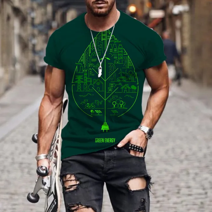 2023%20New%20AI%20Technology%20Illustration%20Men's%20Creative%20Men's%20T-shirt%20Short%20Sleeve%203D%20Top%20Oversized%20Breathable%20Punk%20T-shirt%20-%20Image%202