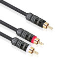 RCA Y-Adapter , 1 RCA Male to 2 RCA Male Y Splitter Digital Stereo Audio Cable for Subwoofer, Home Theater, Hi-Fi - Dual Shielde. 