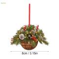 Flower Basket Wreath Decor Artificial Farmhouse Wreath Spring Flowers Basket for Christmas Tree. 