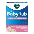 Vicks BabyRub 50ml, Specifically for Babies-Moisturize, Soothe and Relax your baby". 