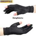 Dengfeierru 1Pair Copper Arthritis Gloves for Hand Pain Relief, Rheumatoid Fashion Osteoarthritis, Swelling, Carpal Tunnel, Compression Gloves. 