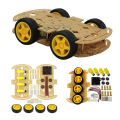 Arduino 4WD Car Chassis Kit, Robot Kit, Robot Car, Smart Chassis Kit With 4 TT Motor, Smart Robot Car Chassis DIY Learning Kit. 