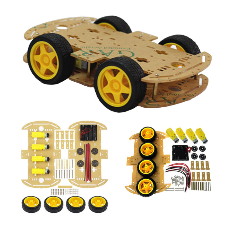 Arduino 4WD Car Chassis Kit, Robot Kit, Robot Car, Smart Chassis Kit With 4 TT Motor, Smart Robot Car Chassis DIY Learning Kit