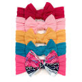 I Love Dad 5Pcs/lot Cable Knit Baby Girl Headbans Bow Soft Nylon Headband for Newborn Girls Elastic Hair Bands Turban Baby Hair Accessories. 