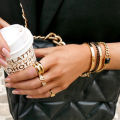 Amazon Europe and the United States ins stainless steel ring 18K wide-sided double-layer texture simple women's high-end titanium steel hand ornament. 