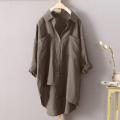 Cotton Flax White Shirt Women 2024 Spring Korean Summer Fashion Long Sleeve Loose Shirt Coat Sunscreen Jacket Oversize Shirt Top. 