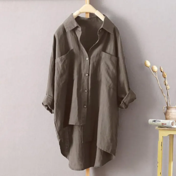Cotton%20Flax%20White%20Shirt%20Women%202024%20Spring%20Korean%20Summer%20Fashion%20Long%20Sleeve%20Loose%20Shirt%20Coat%20Sunscreen%20Jacket%20Oversize%20Shirt%20Top%20-%20Image%204