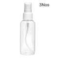 Refillable clear empty plastic spray bottle travel size 100ml (3Nos). 