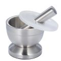 Mortar And Pestle Stainless Steel Spice Grinder Pill With Lid For Crushing Grinding Ergonomic Design With Comfy Grip. 