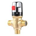 with Scale Brass Thermostatic Mixing Valve 1/2 Inch Adjustable Temperature Shower Mixing Valve Surface Mounted Pipeline Valve Water Heater. 