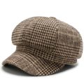 Panama Women's Houndstooth Octagonal Beret Duck Tongue Painter Hat Fashion Outdoor Elegant Retro Cap H114 Boina Gorras. 