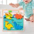 Wooden Puzzle Drawing Board Development Toy Shape Matching for 1 2 3 Years Old Boys Girl Kids. 