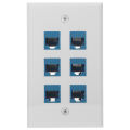 6 Port Network Panel 115X70mm Ethernet Wall Outlet Socket Plate Home Plastic Ethernet Socket Household Panel. 