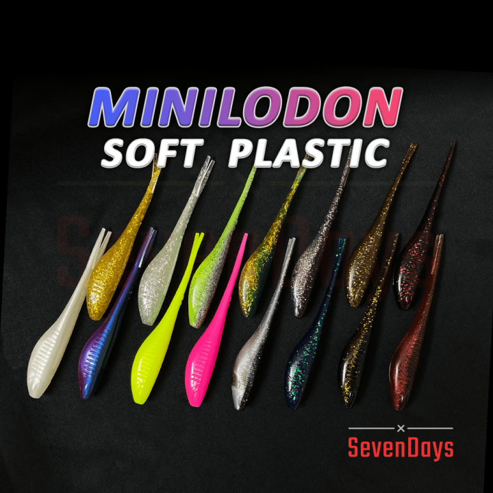 [5PCS] Minilodon Soft Plastic 12cm/10g Split Tail Fishing Pancing Skipping Lure Toman Haruan Casting Silencer Zman