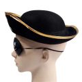 2024 New 12.99x12.99x3.54 Pirate Hat Three Cornered Buccaneer Costume Hat for Kids for Play Costume Supplies Captain Jack Party. 