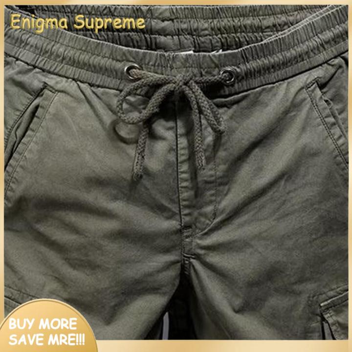 Enigma-%20Loose%20Pants%20Men's%20Cargo%20Pants%20Drawstring%20Elastic%20Waist%20Loose%20Multi%20Pockets%20Solid%20Color%20Soft%20Breathable%20Ankle-banded%20Daily%20Sports%20Streetwear%20Hip%20Hop%20Long%20Trousers%20Style%20Elastic%20Waistband%20Pants%20-%20Image%203