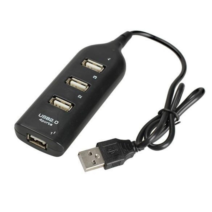 【TrendGlobe】New Portable 4 Ports USB 2.0 HUB Plug Expander Adapter With Cable Charging Concentrator Computer Laptop Accessory
