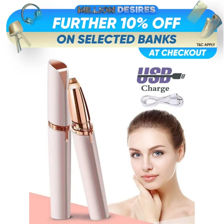 Rechargeable Women's Portable Safe Rechargeable Painless Eyebrow Trimmer Facial Hair Remover