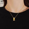 OYJR Rabbit Kwentas Stainless Necklace for Women Non Fade Pendant Gold Chain Nicklace Jewelry. 