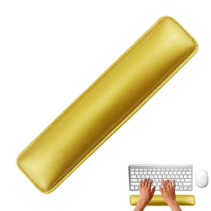 Luxury PC Laptop PU Leather Wrist Rest With Meomery Foam For Standard Keyboards