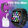 T55 Pro Max Smart Watch with Airpods. 