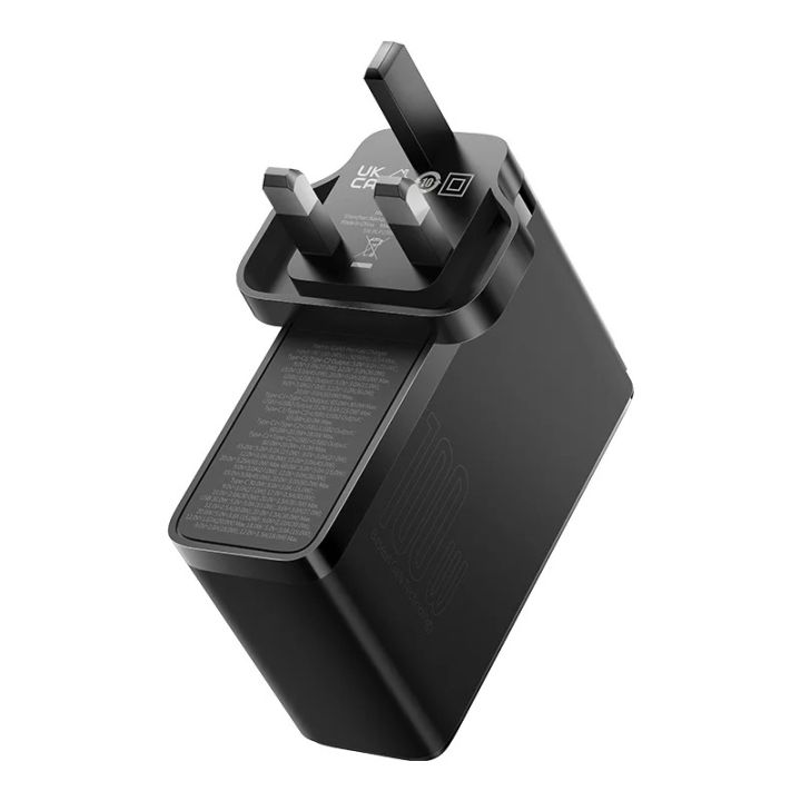 Baseus%20GaN5%20Pro%20Fast%20Charger%202C+2U%20100W%20UK%20Cluster%20Black%20(With%20Mini%20White%20Cable%20Type-C%20to%20Type-C%20100W(20V/5A)%201m%20)%20-%20Image%204