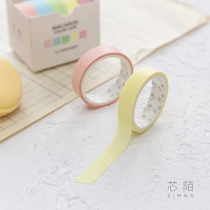 5pcs/set%20Macarone%20solid%20Tape%20Set%20Tape%20Cute%20School%20Suppliers%20Stationery%20Gift%20Presented%20-%20Image%206