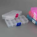 10 Grids Detachable Jewelry Beads Storage Box Transparent Plastic Case. 
