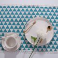 Longshow Lovely Light Blue Geometric Printing Table Runner For Home Decoration. 