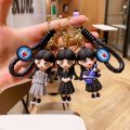 Anime Wednesday Addams Keychain Adams Family Cute Figure Doll Keyring Bag Pendent Car Key Accessories Gift for Men Women Friends. 