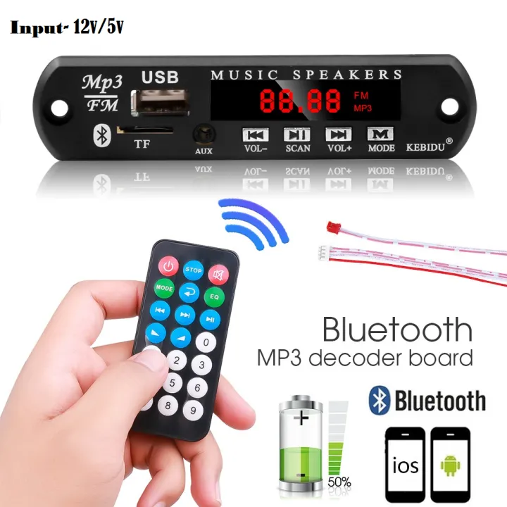 USB%20Bluetooth%20MP3%20WMA%20FM%20AUX%20Decoder%20Board%20Audio%20Kit%20with%20Remote%20and%20Built-in%20Battery%20-%20Image%202