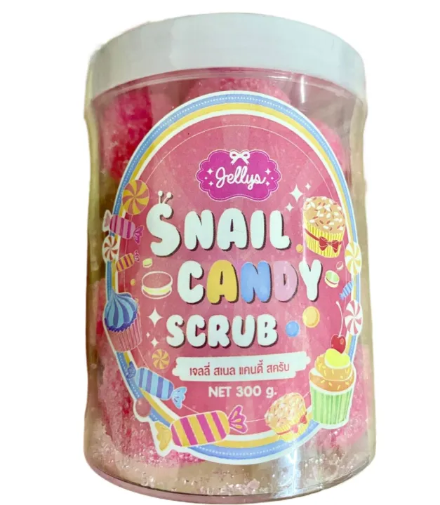 Jellys - Snail Candy Whitening Scrub -300g jscs 16 Balls Dead Skin Cells to Reveal Smooth Healthy Skin 300g made in Thailand