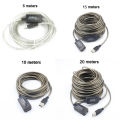5/10/15/20m Usb 2.0 Cable Male To Female Active Extension Extend M/f Usb To Usb Cable Cord Usb Adapter Amplifier Chip. 