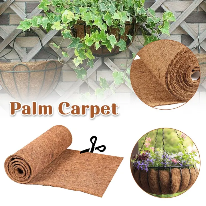 Planter Mat Balcony Hanging Planter Basket Garden Natural Palm Mat Fiber Sheet Coco ...
