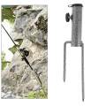 Parasol Umbrella Base Stand Outdoor Garden Metal Parasol Holder w/ 2 Forks Pipe Diameter 4cm. 
