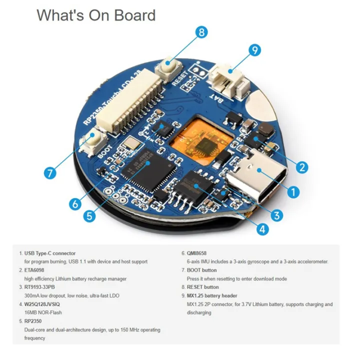 RP2350%20Microcontroller%20Development%20Board%20On-Board%201.28-Inch%20Touch%20LCD%20Display%20Six-Axis%20Sensor%20RP2350%20Dual-Core%20Processor%20-%20Image%202