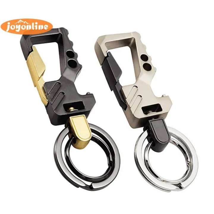 【BestGO】2x Stainless Steel Keychains Key Ring Customized Bottle Opener Men Waist Belt Pendant Car Key Chain