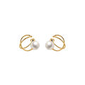 Gold Color Simple Pearl Ear Clip Earrings For Women Without Piercing Minimalist Fashion Jewelry. 