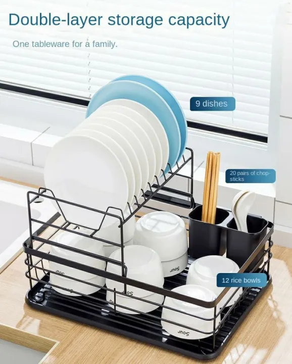 Kitchen%20Counter%20Dish%20Rack%20%E2%80%93%202-Tier%20Drainer%20with%20Utensil%20Holder,%20Cup%20Rack%20&%20Cutting%20Board%20Storage%20-%20Image%203