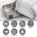 1 PCS Lunch Box 304 Stainless Steel 1200 Ml Lunch Box Leak-Proof with Removable Divider, Lunch Boxes,Environmentally Friendly. 