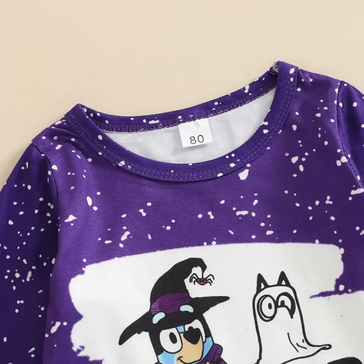 Toddler%20Girl%20Halloween%20Outfits,%20Cartoon%20Pattern%20Long%20Sleeve%20Ruffles%20Decor%20T-Shirt%20+%20Elastic%20Waist%20Flare%20Long%20Pants%20Set%20-%20Image%205