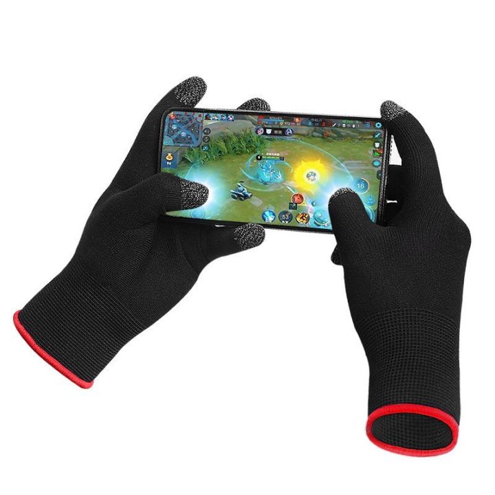 2pcs Warm Breathable Gaming Gloves For Gamepad Sweatproof Finger Gloves Anti-scratch Sleeve Sensitive Nylon Mobile Touch