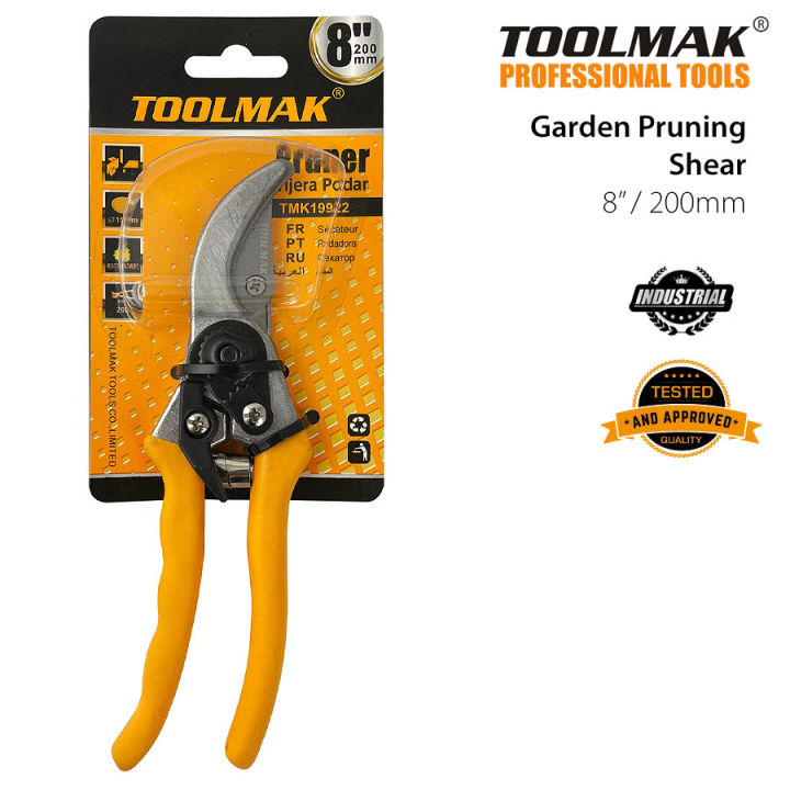 Pruning Garden Shears Professional 8 inch Aluminum Alloy Premium Plant Scissors Secateurs with Ergonomic Handle, Bypass Hand Pruners Branch Gardening Clippers for Plants - Toolmak