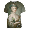 Vintage Madame de Pompadour 3D Printed T Shirt Men Retro Napoleone Rococo Style Shirt France Lady Francois Boucher Painting Tops. 