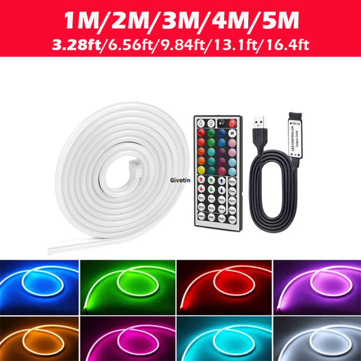 Usb Led Rope USB LED Neon Rope Lights, RGB Led Strip Lights with Remote Control ...